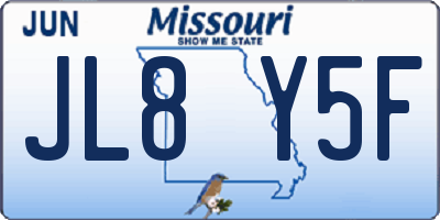 MO license plate JL8Y5F