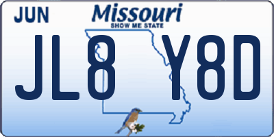 MO license plate JL8Y8D