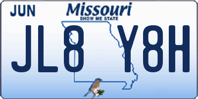 MO license plate JL8Y8H
