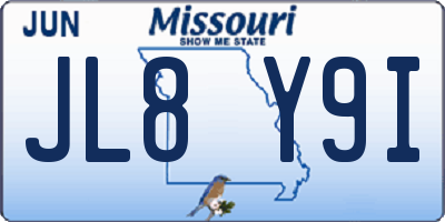 MO license plate JL8Y9I