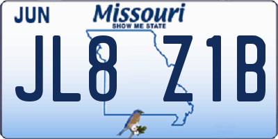 MO license plate JL8Z1B