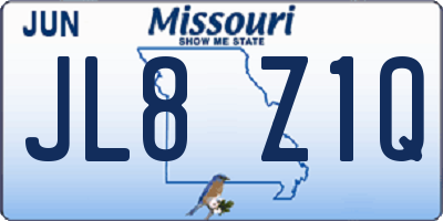 MO license plate JL8Z1Q