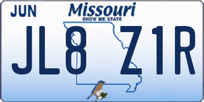 MO license plate JL8Z1R