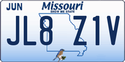 MO license plate JL8Z1V