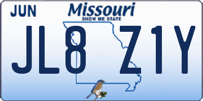 MO license plate JL8Z1Y