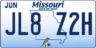 MO license plate JL8Z2H