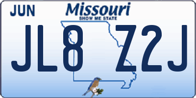 MO license plate JL8Z2J