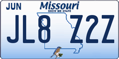 MO license plate JL8Z2Z