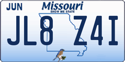 MO license plate JL8Z4I