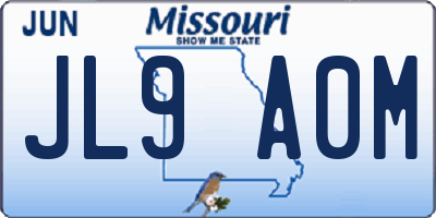 MO license plate JL9A0M