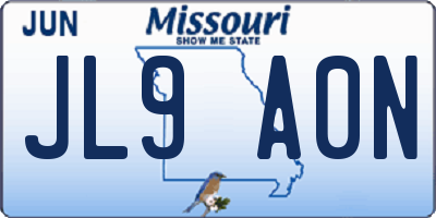 MO license plate JL9A0N