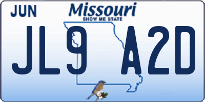 MO license plate JL9A2D