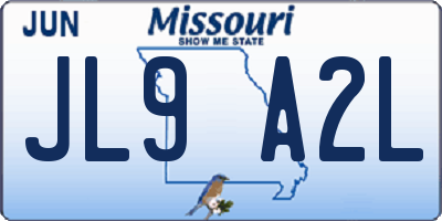 MO license plate JL9A2L