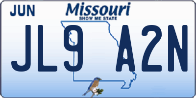 MO license plate JL9A2N