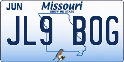 MO license plate JL9B0G