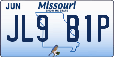 MO license plate JL9B1P