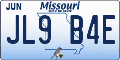 MO license plate JL9B4E