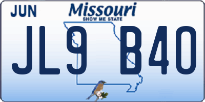 MO license plate JL9B4O