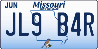 MO license plate JL9B4R