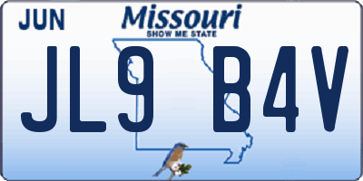 MO license plate JL9B4V