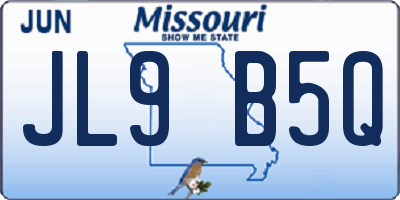 MO license plate JL9B5Q