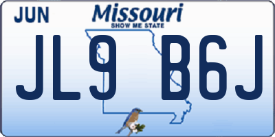 MO license plate JL9B6J