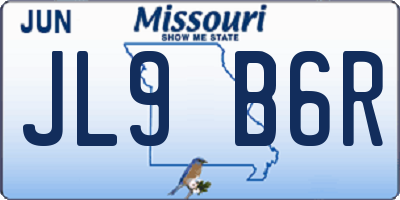 MO license plate JL9B6R