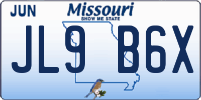 MO license plate JL9B6X