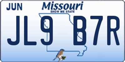 MO license plate JL9B7R
