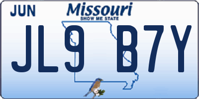 MO license plate JL9B7Y