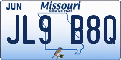 MO license plate JL9B8Q