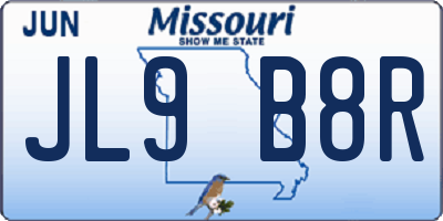 MO license plate JL9B8R
