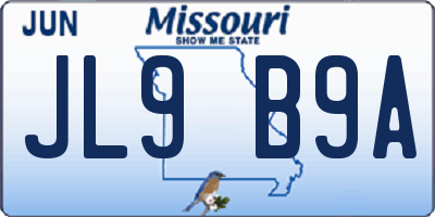 MO license plate JL9B9A