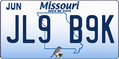 MO license plate JL9B9K