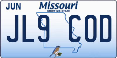 MO license plate JL9C0D
