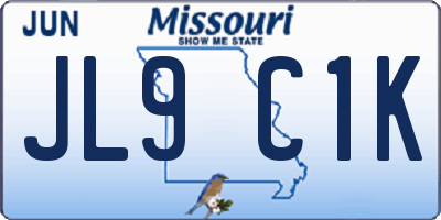 MO license plate JL9C1K