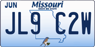 MO license plate JL9C2W