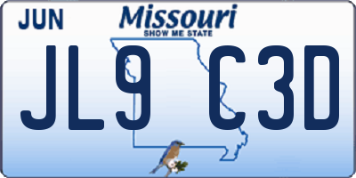 MO license plate JL9C3D