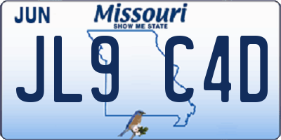 MO license plate JL9C4D