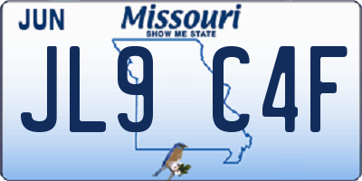 MO license plate JL9C4F