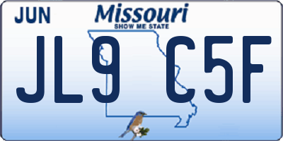 MO license plate JL9C5F