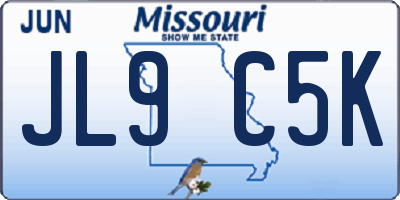 MO license plate JL9C5K