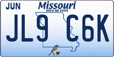 MO license plate JL9C6K