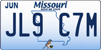 MO license plate JL9C7M