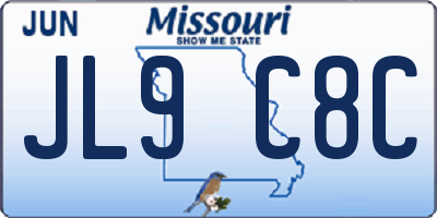 MO license plate JL9C8C