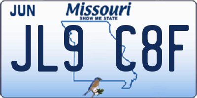 MO license plate JL9C8F