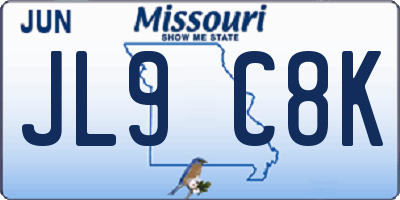 MO license plate JL9C8K