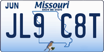MO license plate JL9C8T