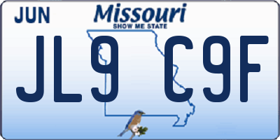 MO license plate JL9C9F