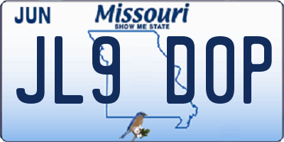 MO license plate JL9D0P